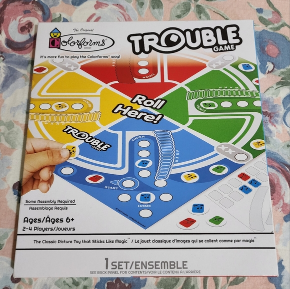 Hasbro | Games | Hasbro Colorform Red And Blue Trouble Board Game ...
